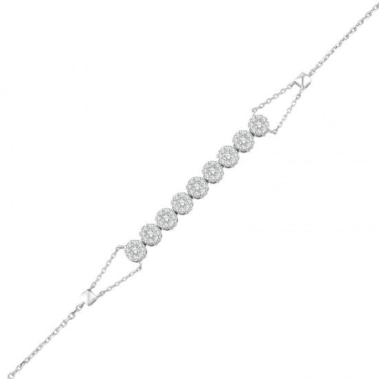 Гривна от бяло злато с диаманти 0.75 карата